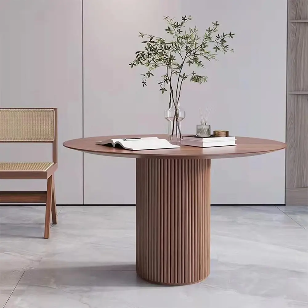 Superventas moderno redondo de madera muebles de jardín mesa de comedor para comedor