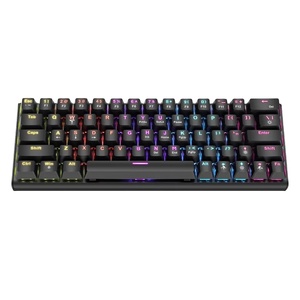 Teclado mecánico personalizado Anti ghosting Mini 63 Key60 % Game Blue Axis para ordenador, retroiluminación RGB