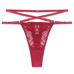2023 New <strong>Design</strong> Women Sexy Solid Cotton Crotch T-<strong>string</strong> Pants Ladies High Waist Cross Strap Adjustable <strong>Pattern</strong> Traceless Thongs - Product Image 4