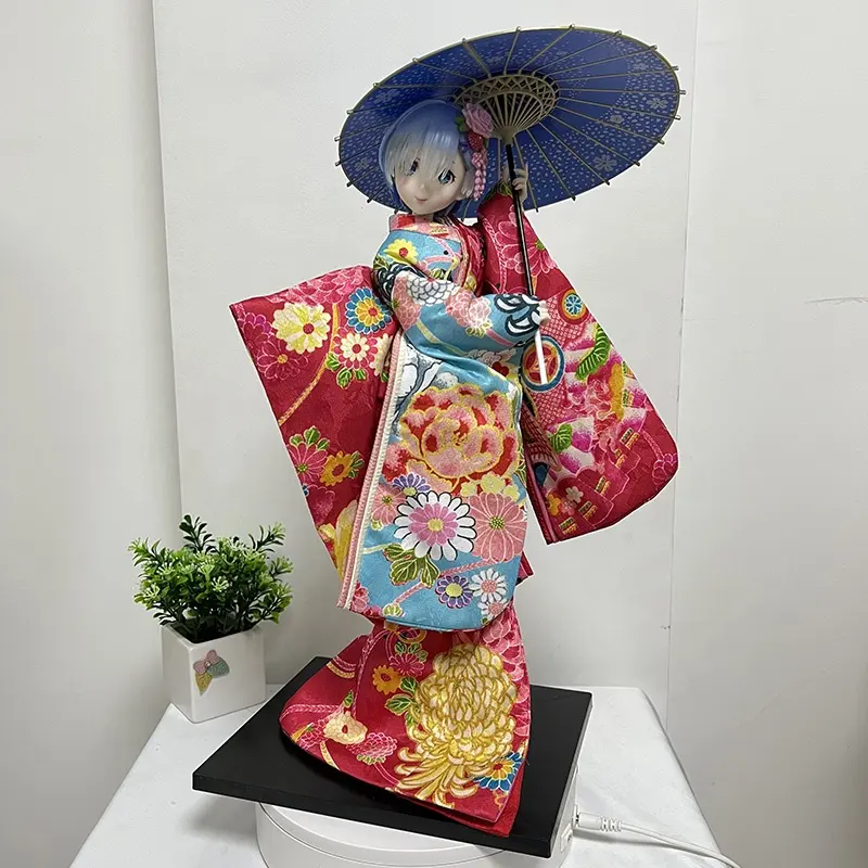 51cm Re ZERO -Starting Life in Another World Anime Figure Ram Action Figure Kimono 1/4 Scale Rem Ram Adult Figurine Model Doll