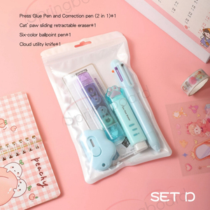 2025 trở lại trường học văn phòng phẩm thiết kế dễ thương đồ dùng học tập cần thiết với Bút Highlighter kéo thước tẩy - Product Image 5
