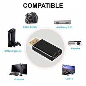 用于电脑电视投影仪的DP至HDMI 4k显示端口适配器公母转换器dp至HDMI适配器