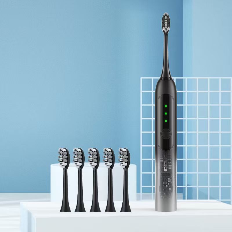 Noir 1 manche 5 têtes de brosse