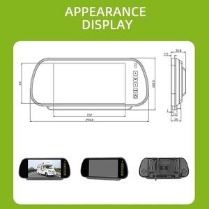 Van 7英寸遥控反向辅助秤数字液晶镜监视器，带双通道视频输入 - Product Image 5