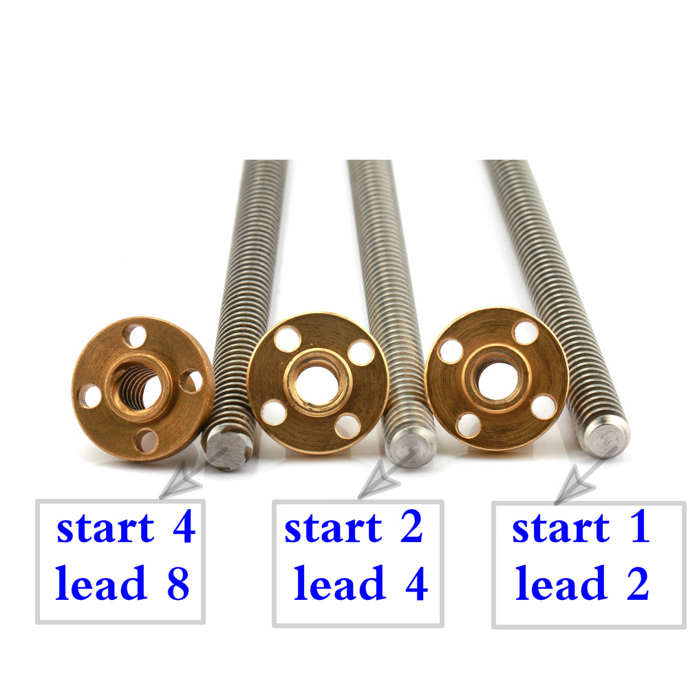 Tr8x8 304 stainless steel lead screw 1000mm length withanti-backlash