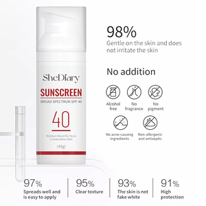 プライベートラベルSPF40 PAビーガンサンスクリーン用オイリースキン防水クリーム配合ミネラル無礼オーガニックハーブ無礼