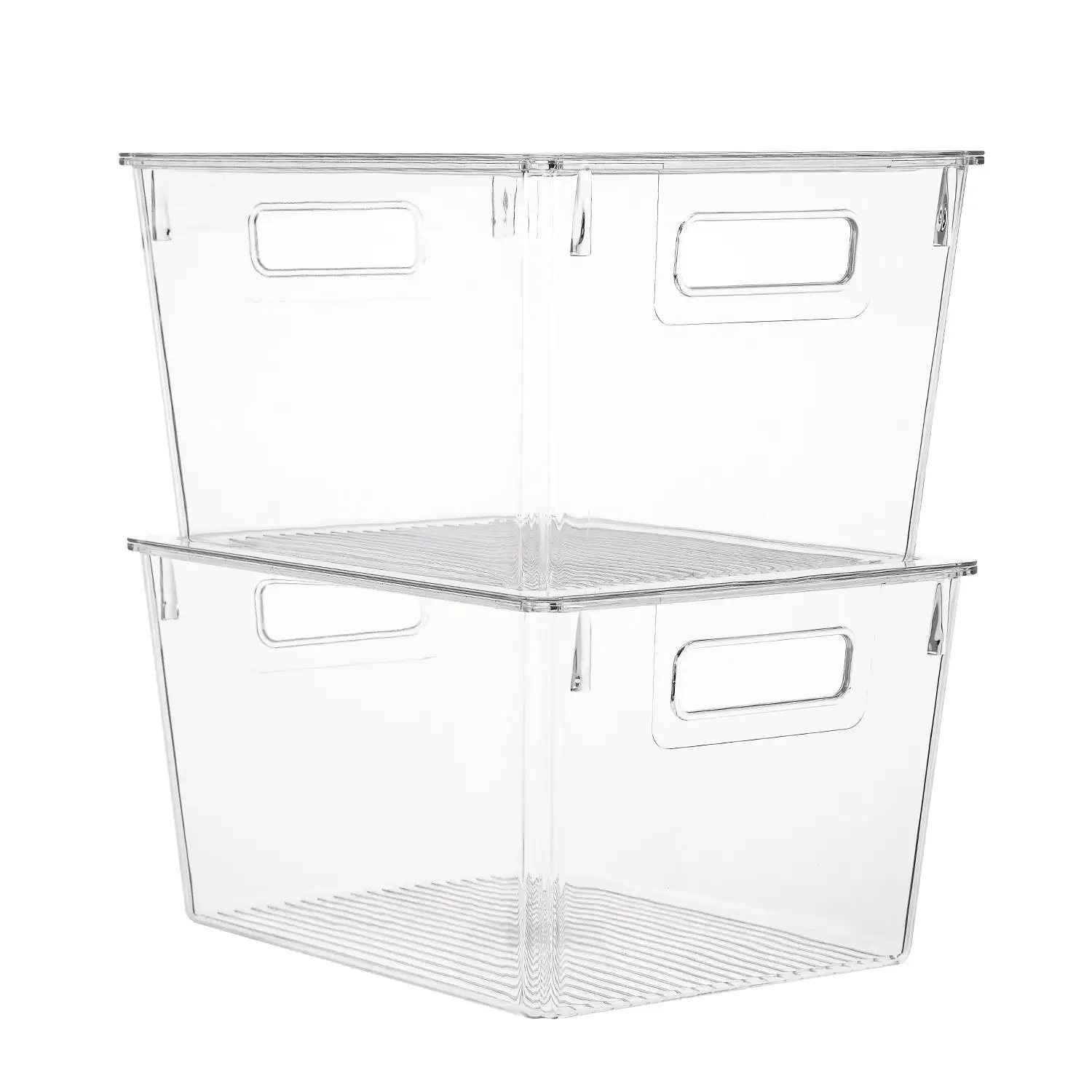 Venta al por mayor PET transparente cocina contenedor despensa refrigerador vegetal caja de almacenamiento de alimentos contenedor