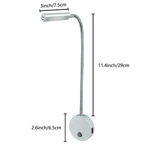 RV tekne LED okuma işık dim USB esnek Gooseneck duvar lambası DC 12V 24V - Product Image 5