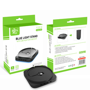 Dikey mavi işık standı dok istasyonu Xbox serisi X oyun konsolu için Xbox SX aksesuarları için 4 USB Hub portu ile kutuda - Product Image 1