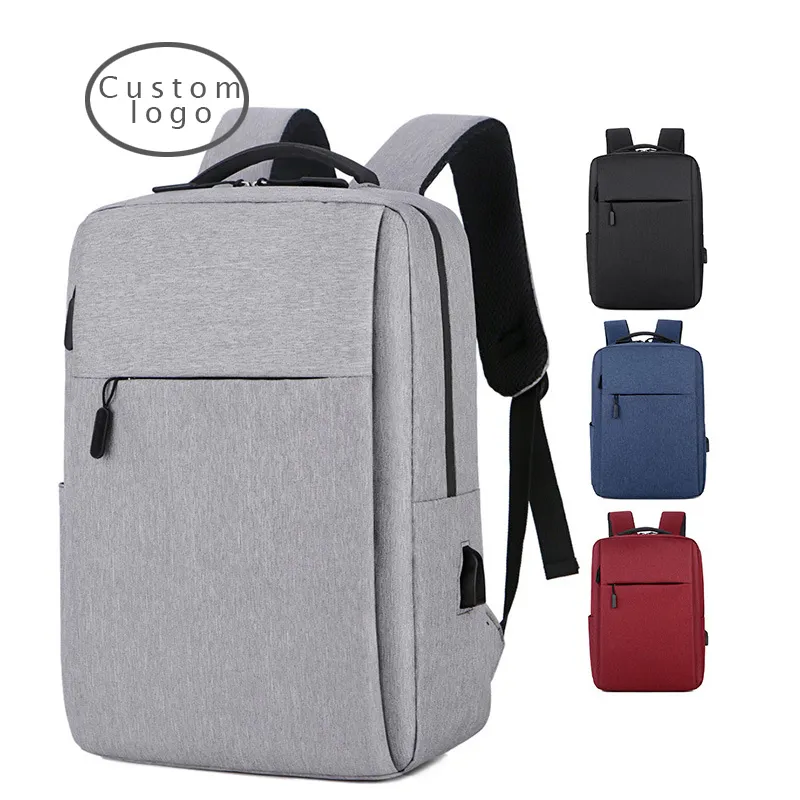 Custom LOGO Men College Laptop Backpacks Water Resistant Oxford Travel Bagpack with USB Charging Port Laptop Back Bag Pack