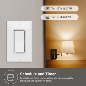 スマートライトスイッチ壁掛けWiFi電話アプリコントロールAlexa Google Homeスマートスイッチ - Product Image 4