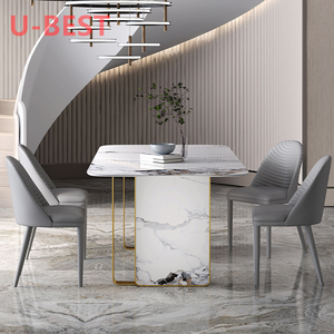 U-BEST General Use Industrial Dining <strong>Table</strong> Conference <strong>Table</strong> Cafe <strong>Table</strong> and Chairs Dining Room <strong>Set</strong> - Product Image 4