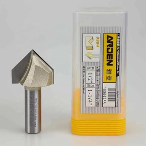 ARDEN 'V' 型高硬度合金刳刨机钻头刀具1/2 1/4柄立铣刀木铣数控工具板切削v槽v钻头 - Product Image 5