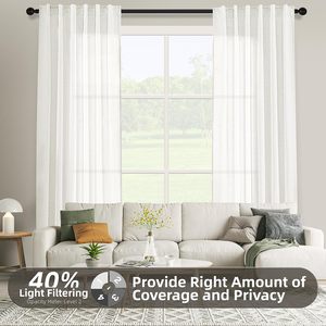 Tùy chỉnh thực hiện Trắng Sheer Linen rèm cửa <span class=keywords><strong>Rod</strong></span> túi trở lại Tab clip trong suốt bán Sheer Rèm cho phòng khách phòng ngủ cửa sổ - Product Image 5