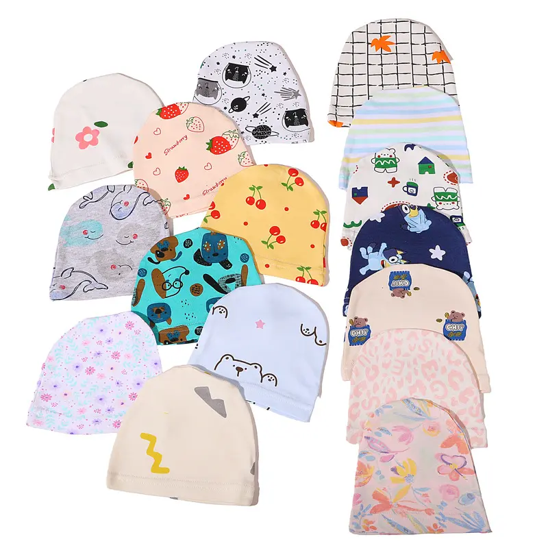 Chapeaux pour bébés en coton pour nouveau-nés Casquettes d'hôpital pour garçons et filles de 0 à 3 mois