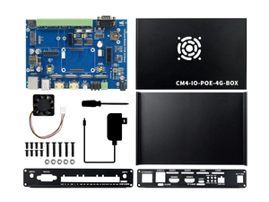 Mini-computer IoT industriale basato sul modulo di calcolo Raspberry Pi 4 (non incluso) custodia in metallo PoE 5G/4G