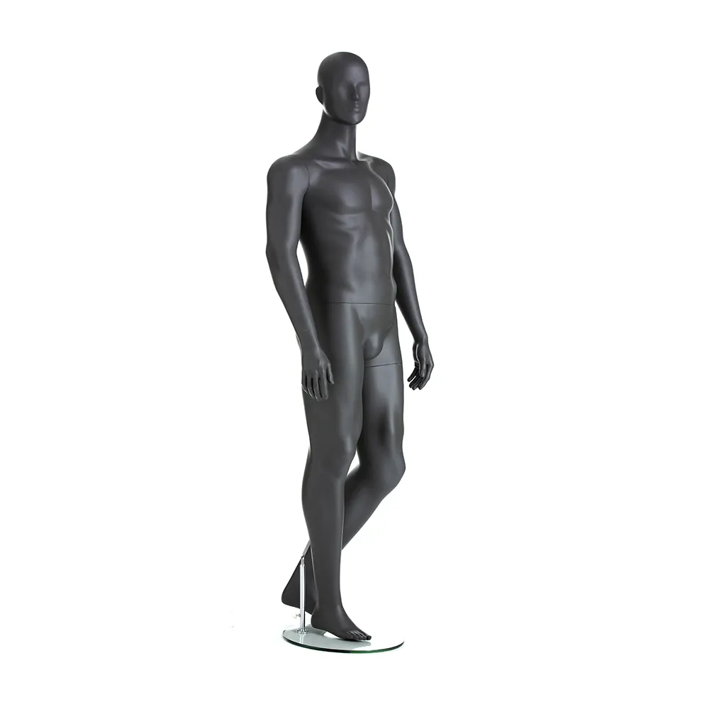 Maniquí de cuerpo completo de pie, modelo masculino negro, modelo de ropa para hombres, maniquíes con soporte de exhibición, modelo de hombre, 2 unidades