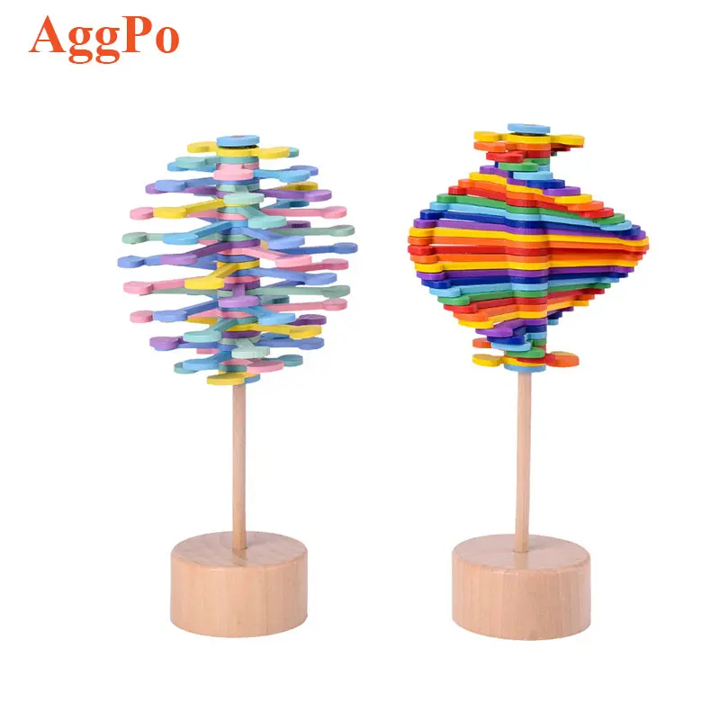 Деревянные спиральные игрушки-игрушки для снятия стресса, вращающаяся волшебная палочка, декомпрессионные игрушки-деревянные пазлы