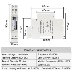 SUL180 15 minuti Timer meccanico 24 ore programmabile Din rotaia Timer interruttore di tempo relè strumenti di analisi nuova - Product Image 2