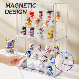Estuche de exhibición a prueba de polvo, caja de almacenamiento transparente, escaparate de colección de figuritas, cubo acrílico para muñecas de juguete apilables - Product Image 3