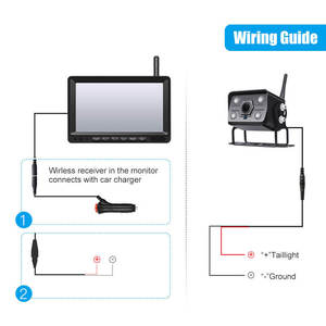 Monitor de coche de 7 pulgadas, cámara de marcha atrás impermeable inalámbrica, sistemas de cámara de respaldo para visión nocturna de camiones - Product Image 4