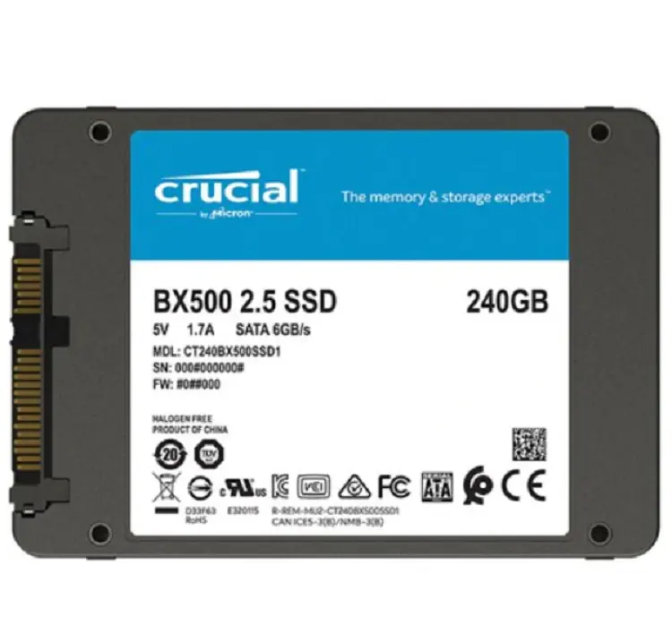 S 2.5" Crucial BX500 2.5" 480 GB SERIAL ATA III 3D NAND CT480BX500SSD1 480 GB 