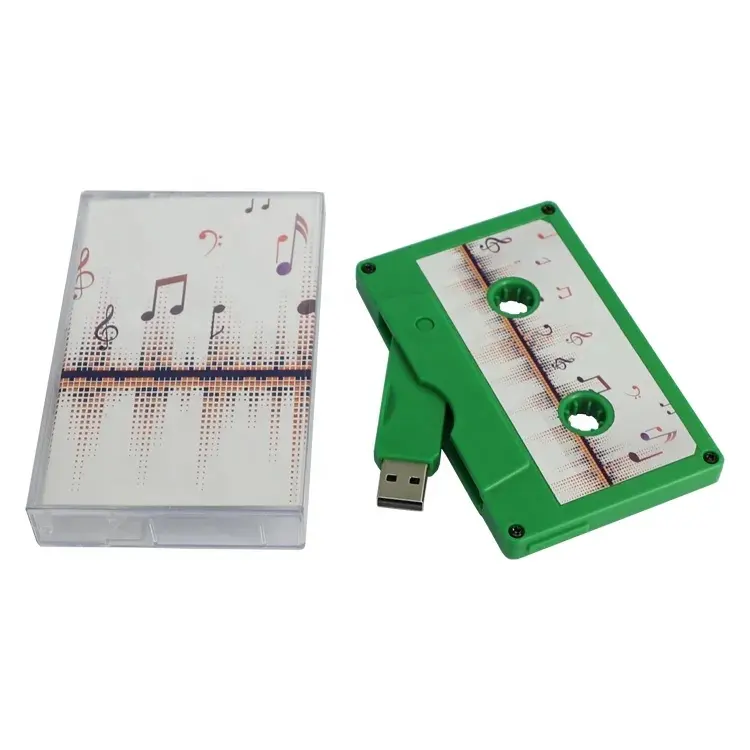 Commercio all'ingrosso personalizzato Retro Audio Tape Cassette USB flash memory stick pen drive per regali di promozione di concerti musicali