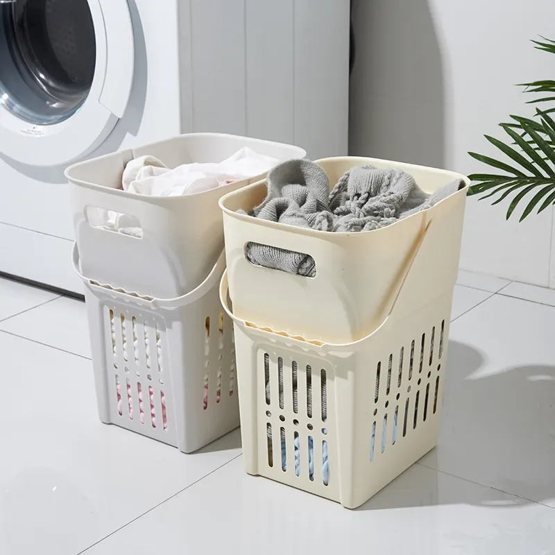 customized household stackable large plastic laundry basket for dirty clothes