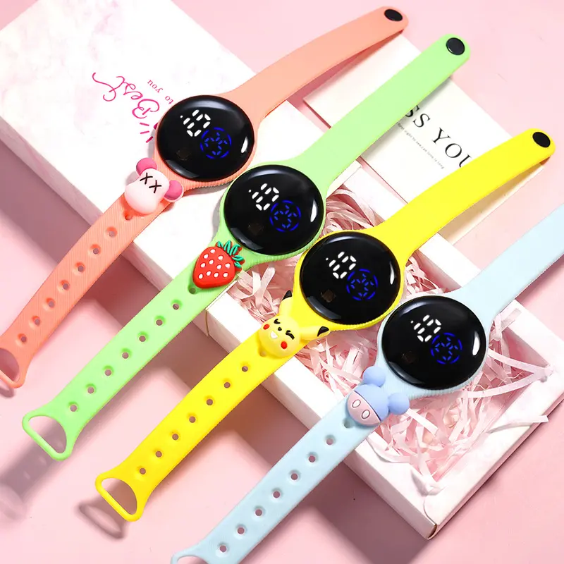 Nuovo orologio da bambola rotondo Touch Led orologio elettronico impermeabile in plastica per bambini di moda elettronica