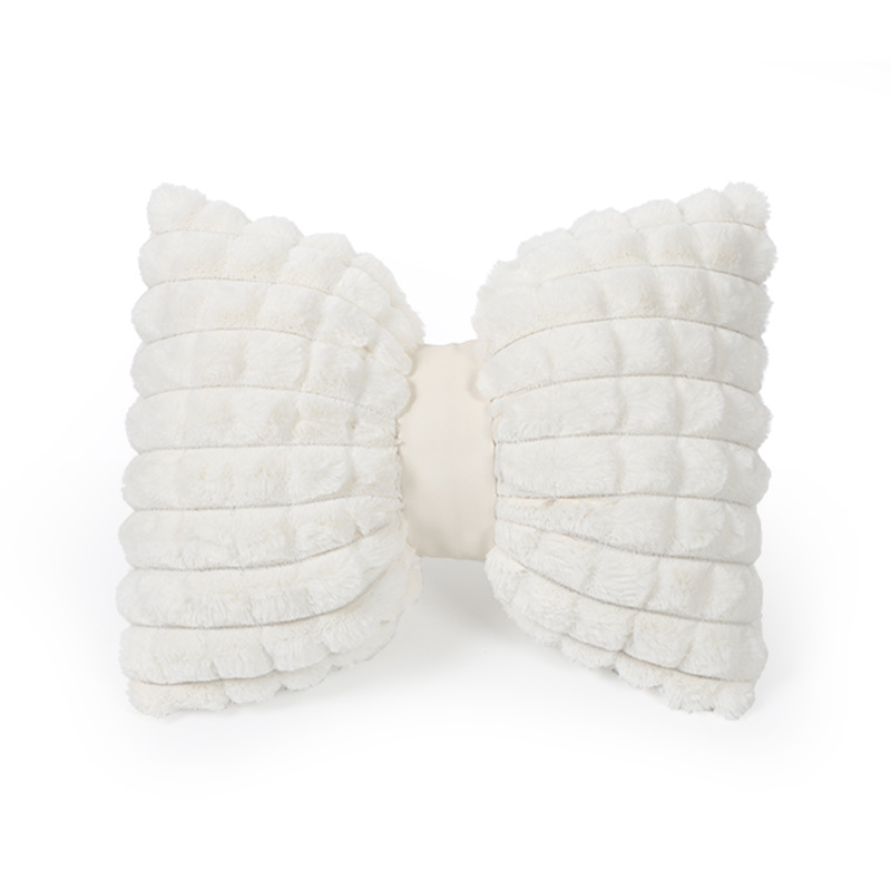 White rabbit fur puff pastry lumbar support