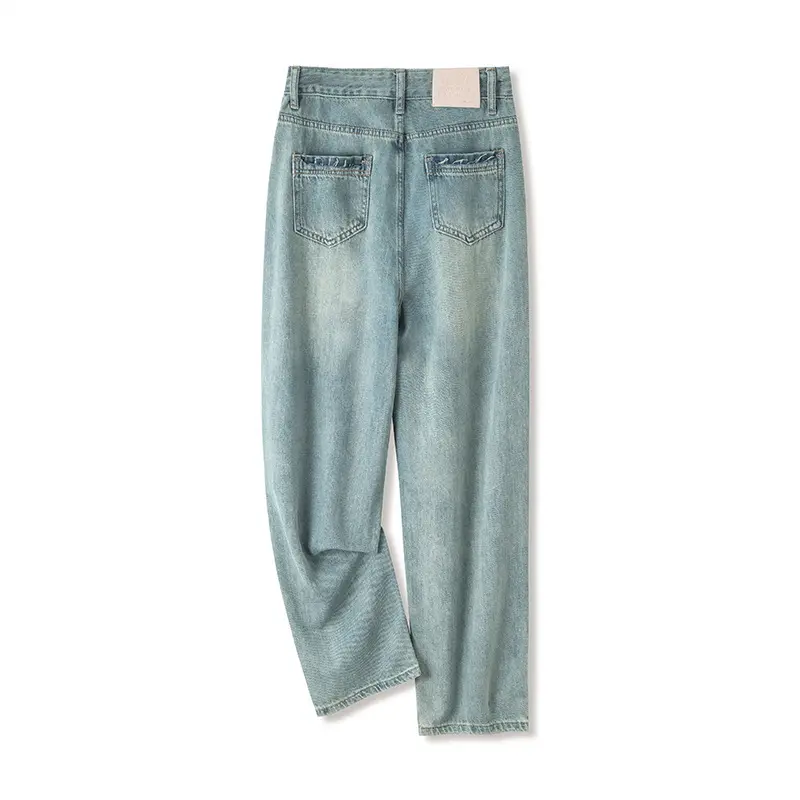 Harlan Jeans Mujer Primavera/Verano 2024 Nuevos pantalones holgados de cintura alta de 9 pulgadas Adelgazantes Marca de moda europea Radish Dad Pants