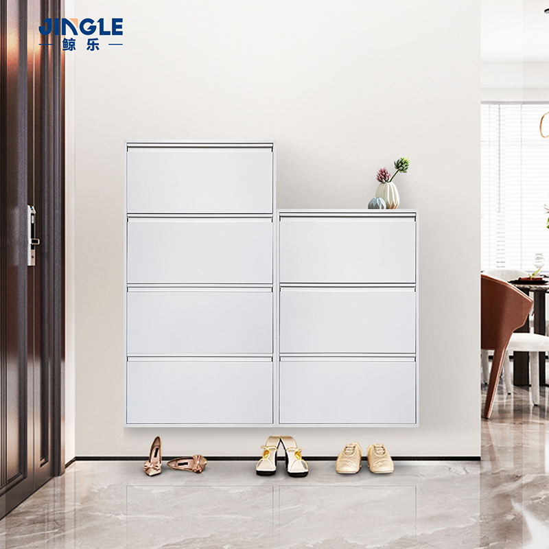 White Wall Mounted Shoe Cabinet
