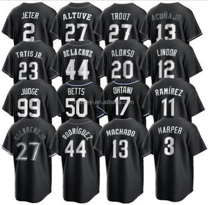 Chất Lượng Tốt Nhất Khâu Tùy Chỉnh #99 Aaron Thẩm Phán #17 Shohei Ohtani Đen Đèn Ra Thêu Mỹ Bóng Chày Jersey - Product Image 1