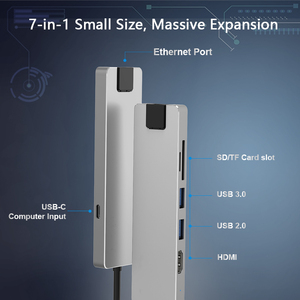 7 in 1 USB C yerleştirme istasyonu HDMI Ethernet adaptörü Hub ile 100W güç teslimat ve çift kart okuyucu - Product Image 2
