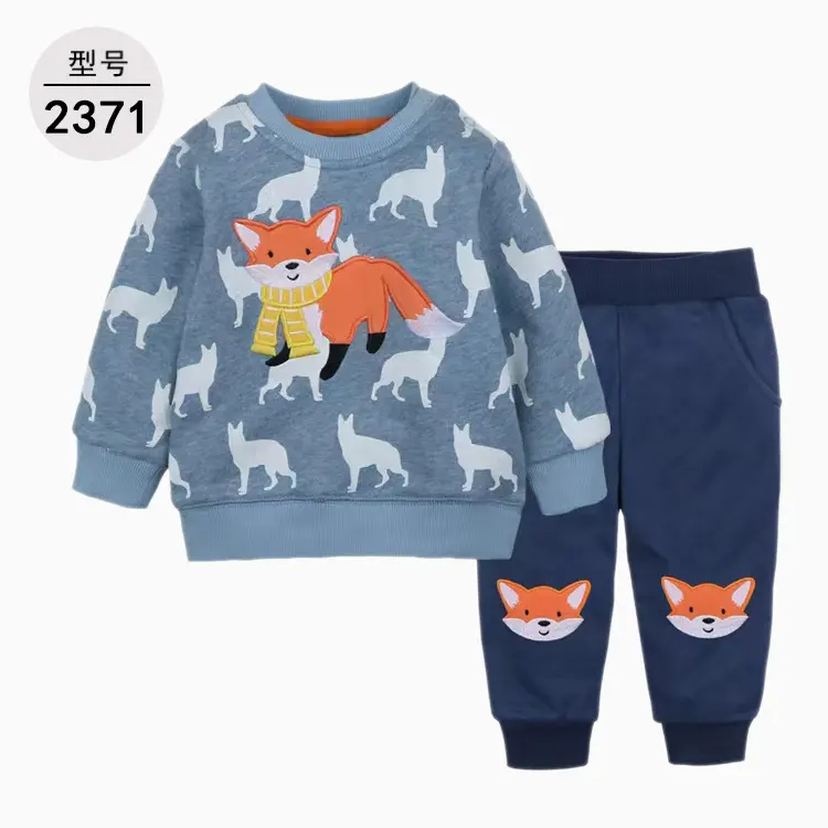 HY-146 nouveau printemps et automne bébé deux ensembles à manches longues à capuche et pantalon enfant en bas âge filles garçons survêtement pour 66-100cm