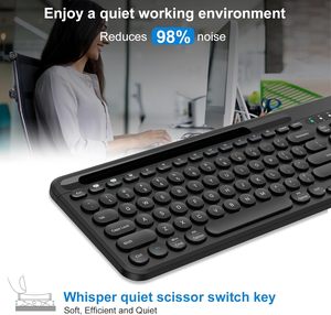 98 Keys 2.4Ghz Wireless <strong>Keyboard</strong> BT5.0 Computer <strong>Keyboard</strong> Multi Devices Gaming <strong>Keyboard</strong> with Tablet Stand for Win/iOS/<strong>Android</strong> - Product Image 4