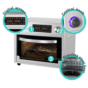 25L elettrico friggitrice ad aria forno con porta di vetro resistente al calore Logo personalizzato torta di cottura caratteristica di convezione per uso domestico - Product Image 6