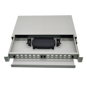 FONGKO 19 pulgadas Red Gabinete Tipo de montaje 24 Core ODF SlidingTerminal Box Patch Panel 24 Fibras Caja de distribución óptica - Product Image 1