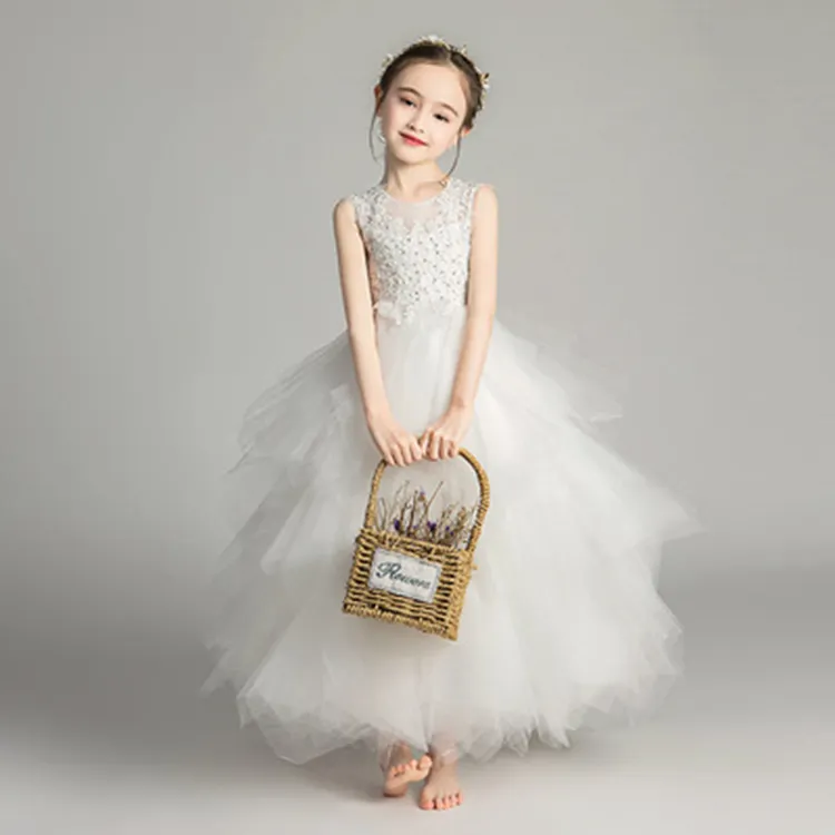 Vestidos de princesa con flores blancas para niñas adolescentes, vestidos de fiesta de cumpleaños para 15 años