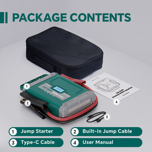 Стартер Carstel 800A с ЖК-дисплеем и светодиодной подсветкой, Аккумулятор LiFePO4 32000 мАч для грузовиков и мотоциклов - Product Image 4