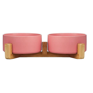 Eco-Friendly Dog Elevated Double Bowl with Wooden Frame Wholesale Manufacturer <strong>Product</strong> - Product Image 1
