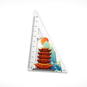 UV baskı ile ücretsiz tasarım özel metal ölçme aracı cetvel matematik Set cetvel iletki içerir, üçgen, düz cetvel - Product Image 5