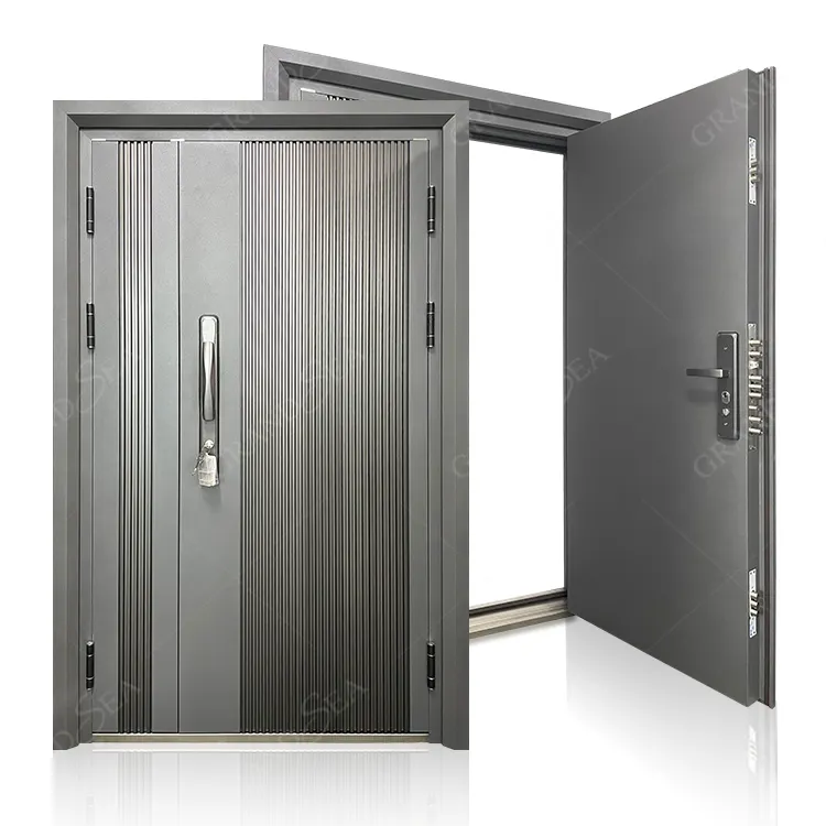 Apartment residential front main door design burglar proof Ghana market Africa metal entry steel security door