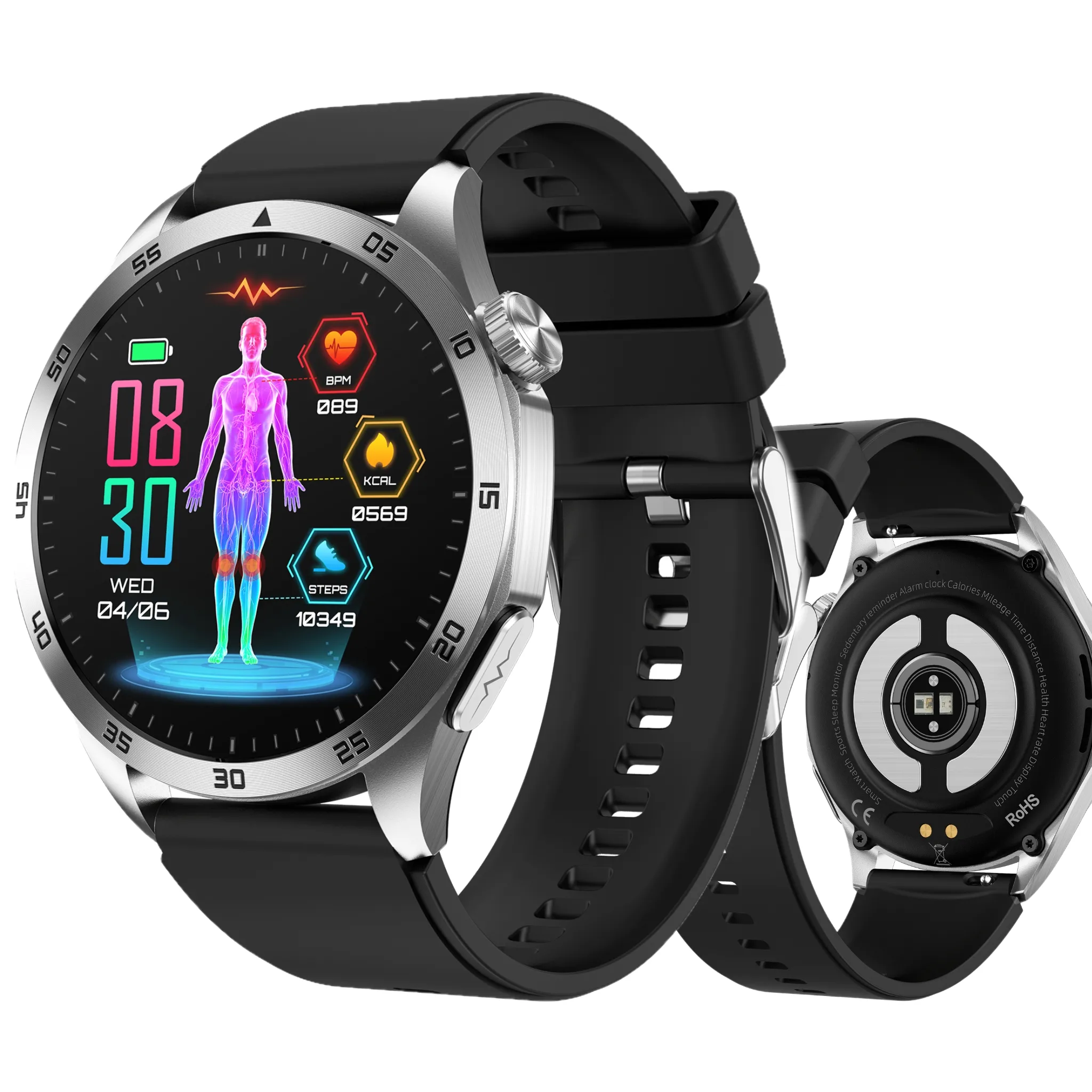 Smartwatch Et485 con Display Touch con connessione One-Touch Bluetooth chiamata Ecg funzioni di monitoraggio della salute dell'ossigeno nel sangue