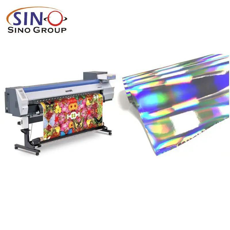 Venta al por mayor impresión de etiquetas holográficas PVC Uvproof pegatina Arco Iris película de impresión láser vinilo autoadhesivo inyección de tinta vinilo imprimible