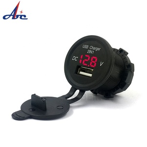 Mini 2.1A 5V Outlet One <strong>USB</strong> Port Car Changer 12v 24v <strong>Input</strong> Power <strong>Socket</strong> Charger Led Dc Voltmeter and Ammeter - Product Image 3