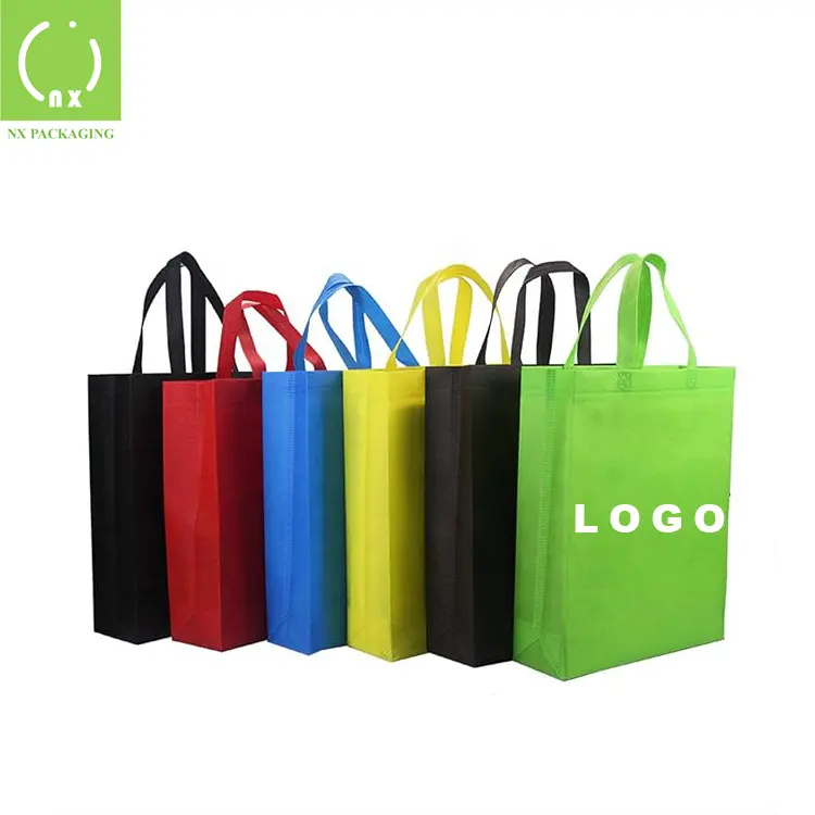Bolsa de tela no tejida reutilizable con logotipo personalizado barato, bolsa de compras no tejida plegable ecológica