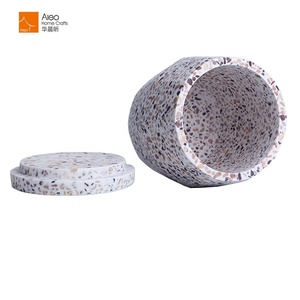Banyo depolama organizatör pamuk tomurcukları dağıtıcı reçine Terrazzo tutucu mum kavanoz kapak makyaj organizatör depolama <span class=keywords><strong>Bin</strong></span> 5kg