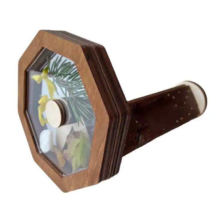 Occhiali magici rotanti del caleidoscopio Giocattoli all'aperto Kit caleidoscopio artigianale in legno ecologico