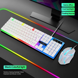 T-WOLF TF230 Wired Gaming <strong>Keyboard</strong> &amp; Mouse Set 104 RGB Backlit Keys Black &amp; White Color for Office Work &amp; <strong>Computer</strong> <strong>Use</strong>